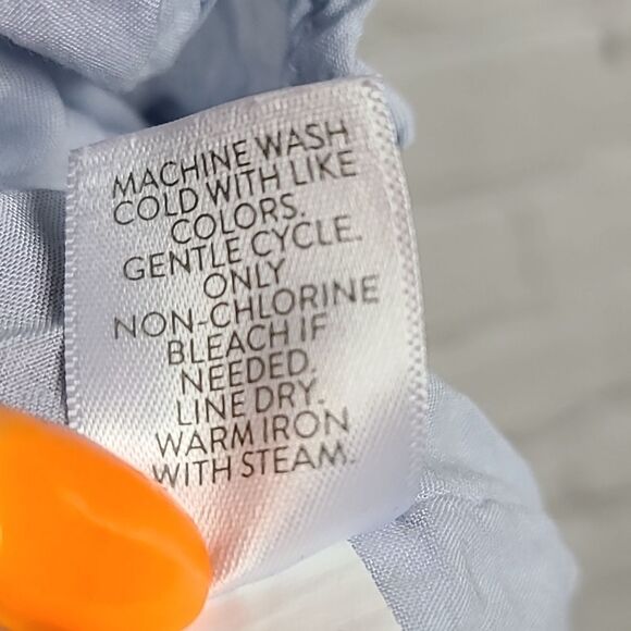 J.Jill Petite XSP Cornflower Blue Floral Ruffle Hem Crepe Fit & Flare Midi Dress - Picture 9 of 12